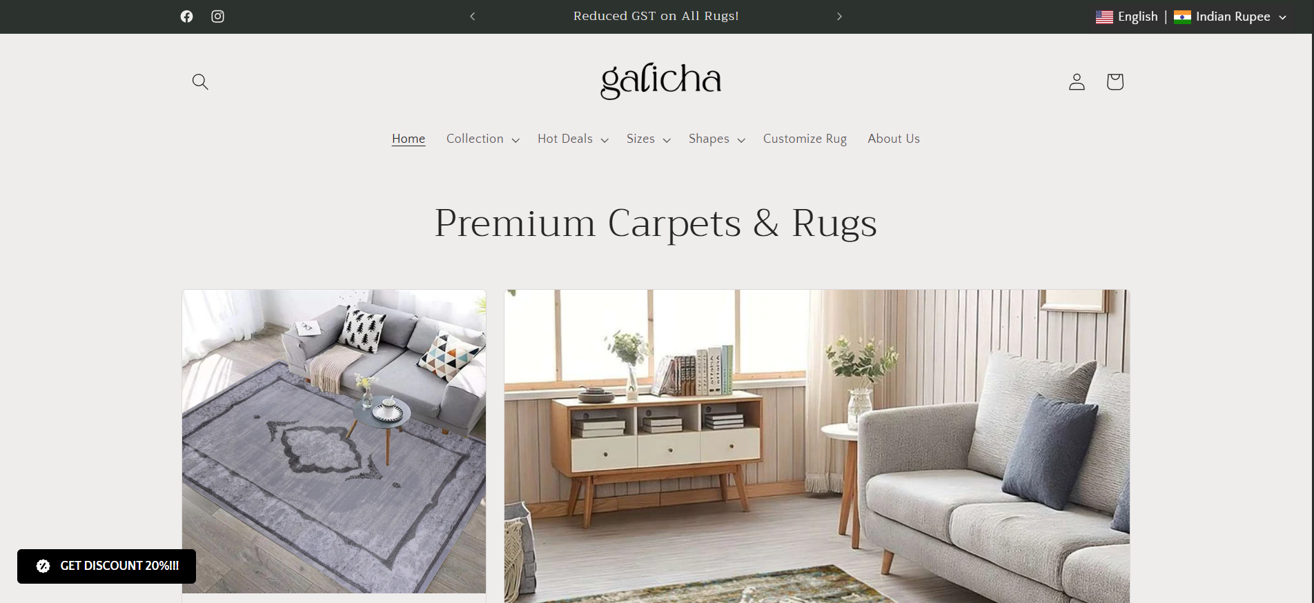 Galicha — premium carpet and rug Shopify store